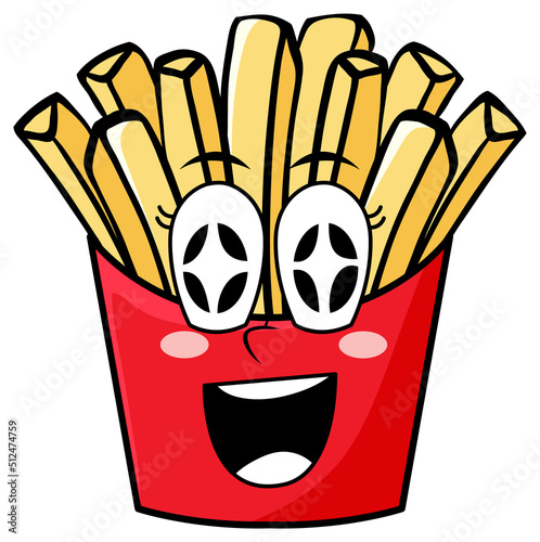 Frenchfries in red bag smiling