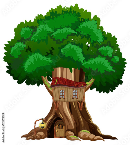 Big tree isolated cartoon