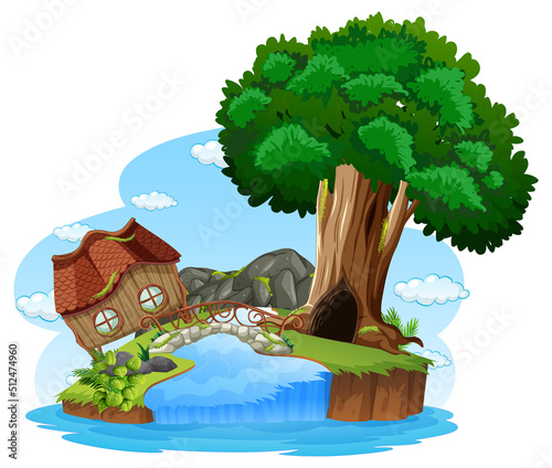 Big tree isolated cartoon