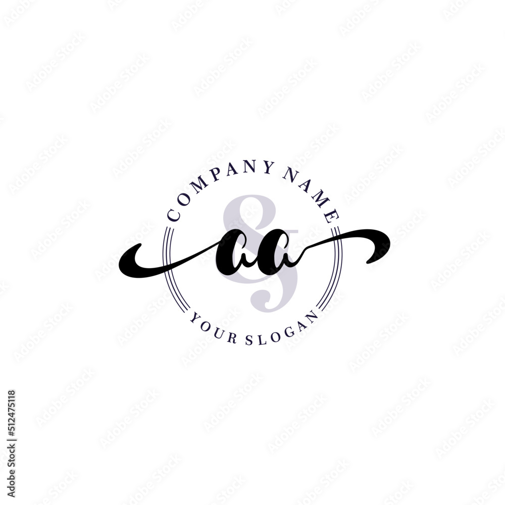AA Initial handwriting logo vector. Hand lettering for designs.