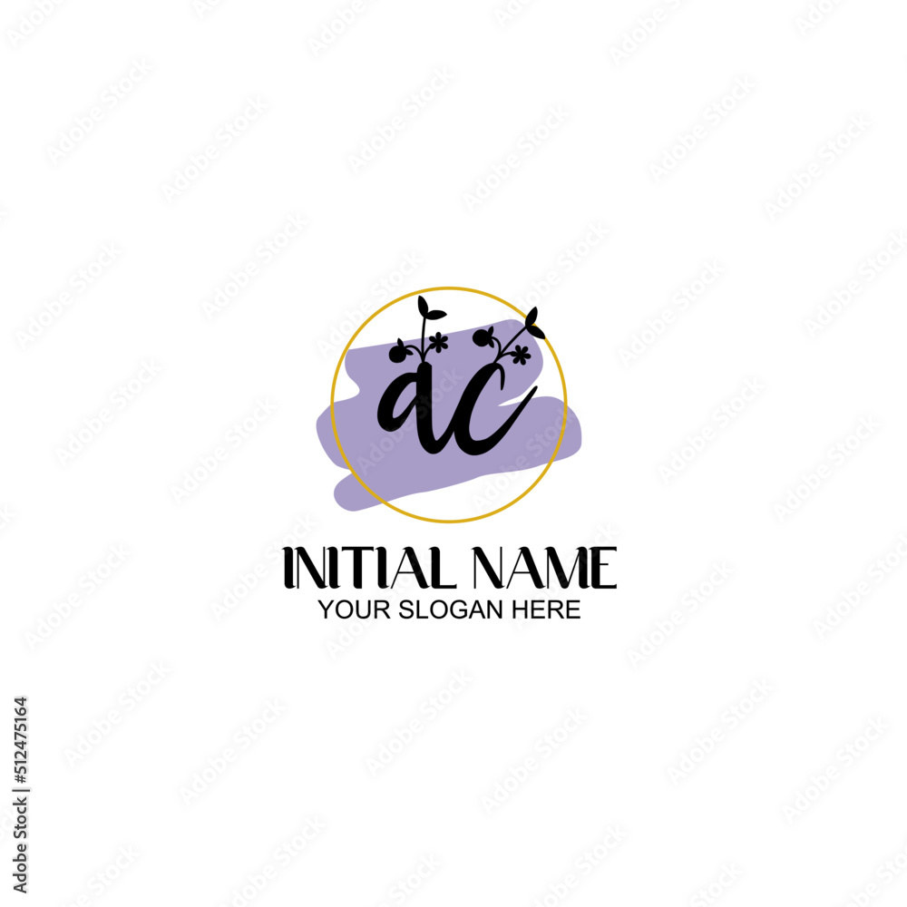 Initial letter AC beauty handwriting logo vector Initial letter AC beauty handwriting logo vector
