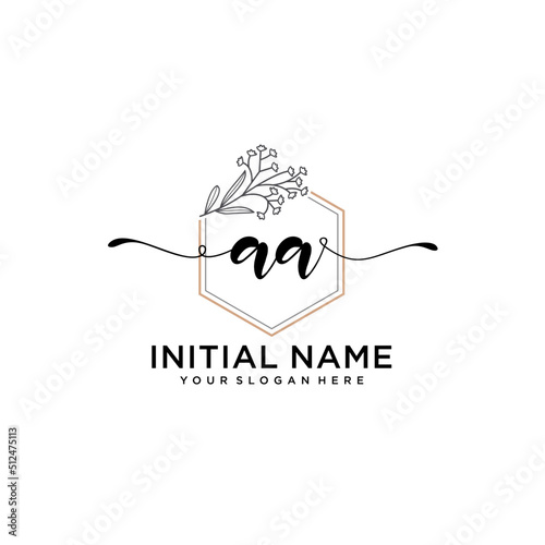 Letter AA, Beauty and fashion logo design vector, Beautiful logotype collection