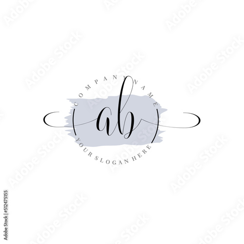 AB Initial handwriting logo vector. Hand lettering for designs.