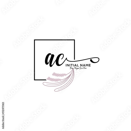 Initial letter AC beauty handwriting logo vector