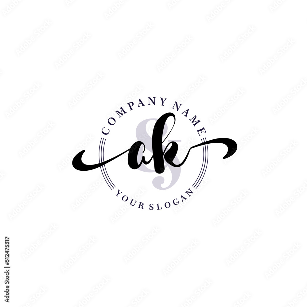 AK Initial handwriting logo vector. Hand lettering for designs. AK Initial handwriting logo vector. Hand lettering for designs.