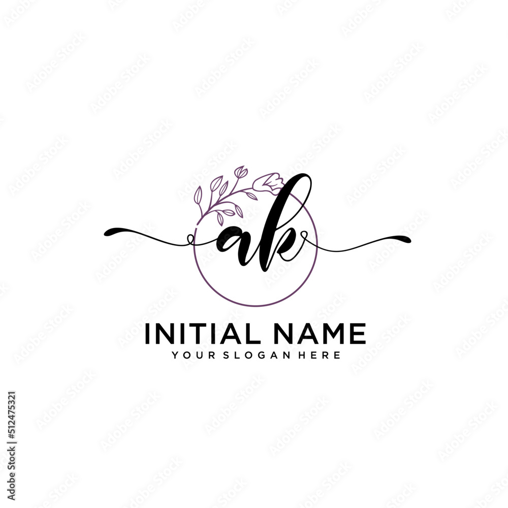 Letter AK, Beauty and fashion logo design vector, Beautiful logotype collection Letter AK, Beauty and fashion logo design vector, Beautiful logotype collection