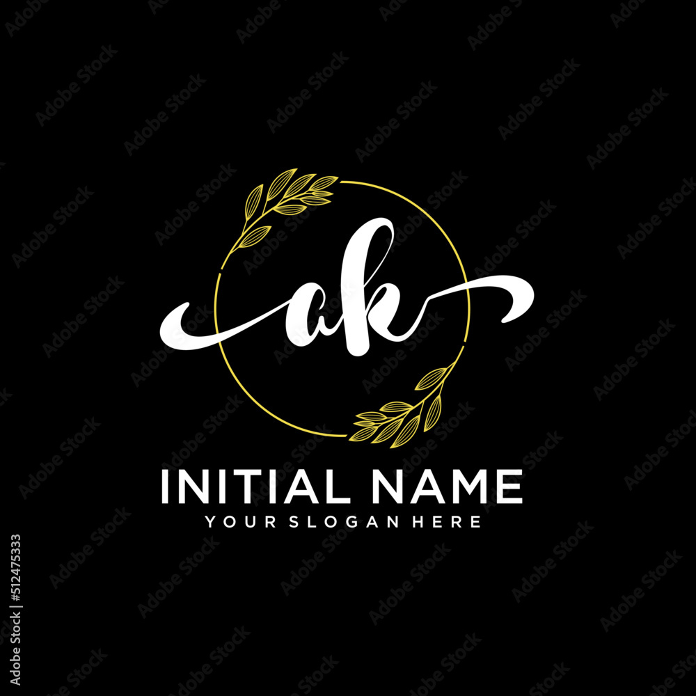 AK Initial handwriting logo vector. Hand lettering for designs. AK Initial handwriting logo vector. Hand lettering for designs.