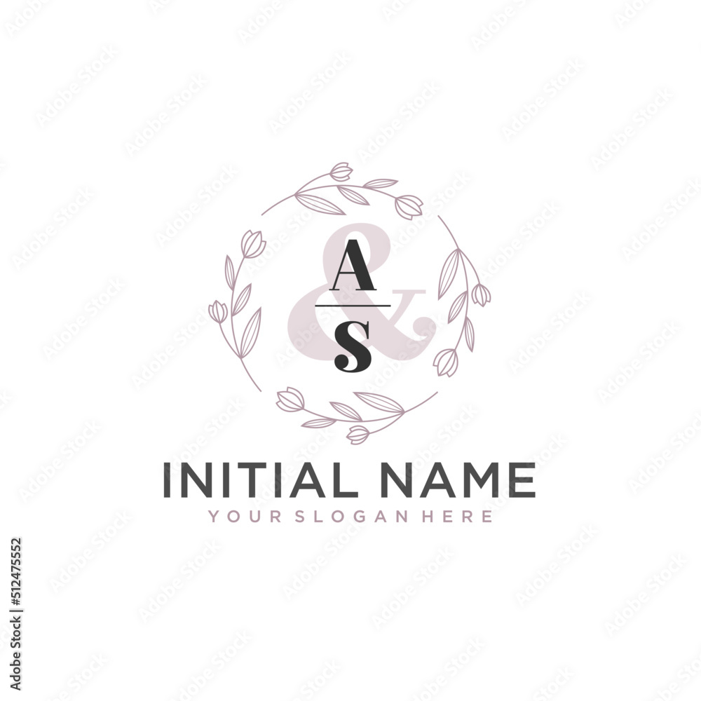 Initial letter AS beauty handwriting logo vector Initial letter AS beauty handwriting logo vector
