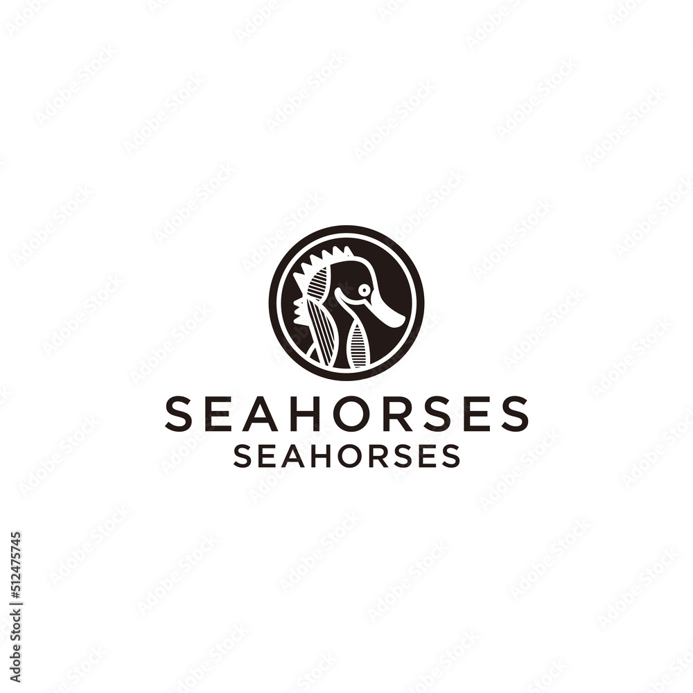 Seahorses logo design icon template Seahorses logo design icon template