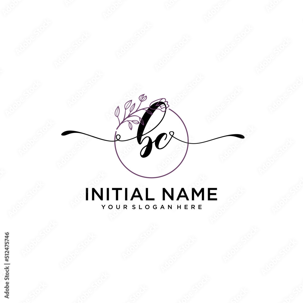 Letter BC, Beauty and fashion logo design vector, Beautiful logotype collection