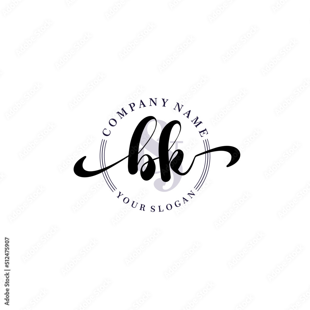 BK Initial handwriting logo vector. Hand lettering for designs. BK Initial handwriting logo vector. Hand lettering for designs.