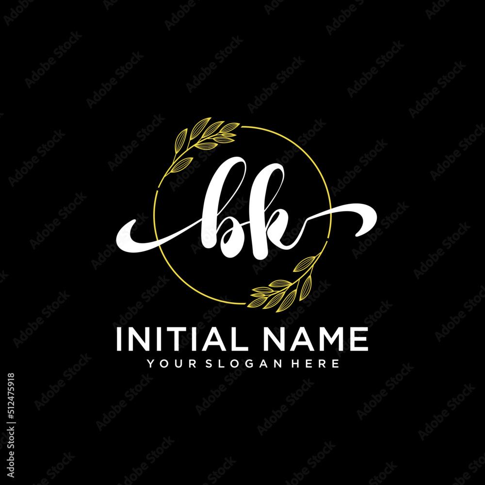 BK Initial handwriting logo vector. Hand lettering for designs. BK Initial handwriting logo vector. Hand lettering for designs.
