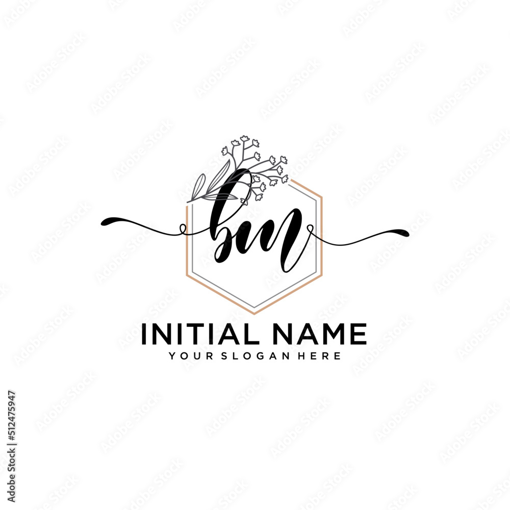 Initial letter BM beauty handwriting logo vector Initial letter BM beauty handwriting logo vector