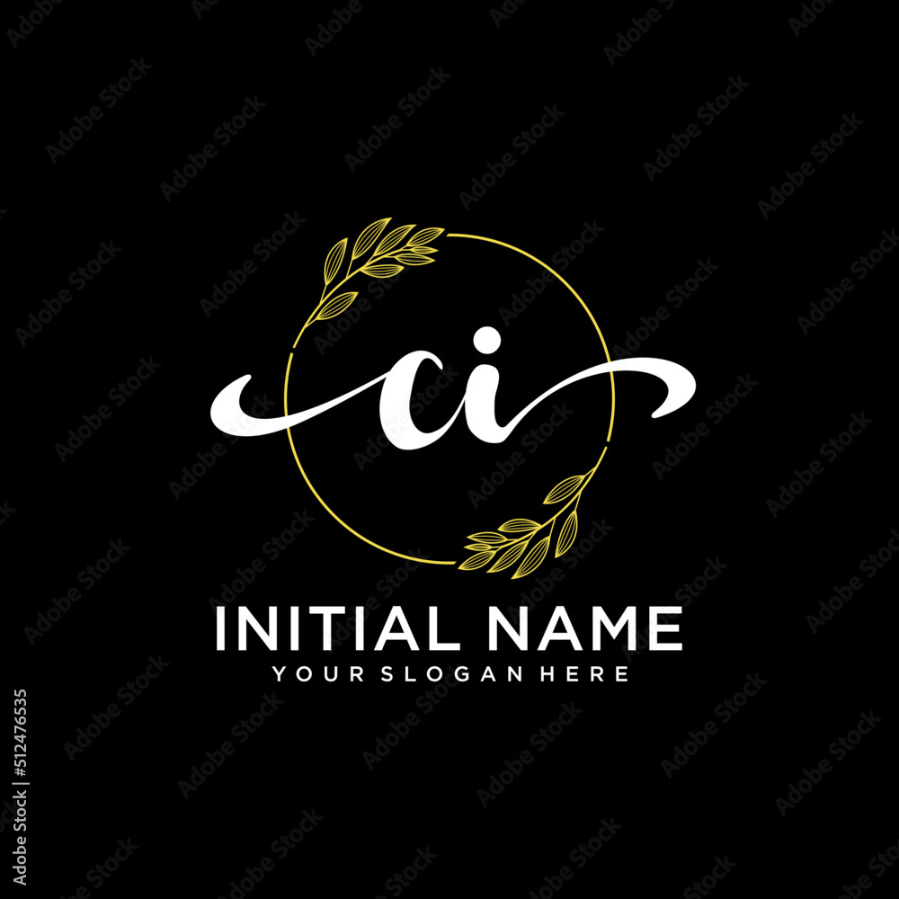 CI Initial handwriting logo vector. Hand lettering for designs. CI Initial handwriting logo vector. Hand lettering for designs.