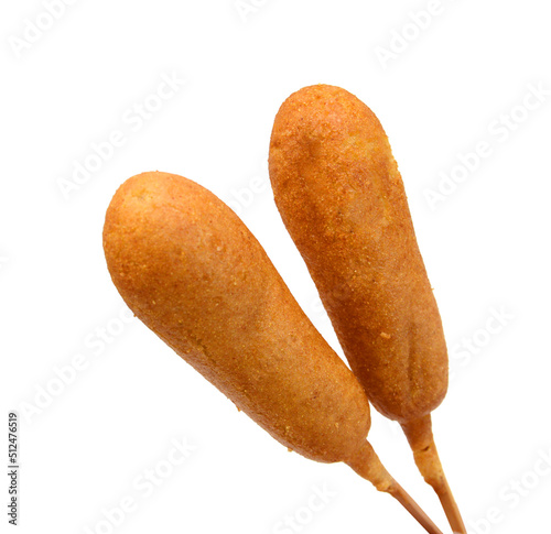 Plakat Organic Corn Dog on white background 