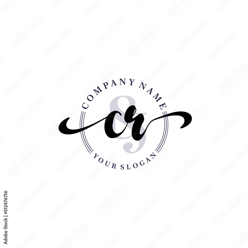 CR Initial handwriting logo vector. Hand lettering for designs. CR Initial handwriting logo vector. Hand lettering for designs.