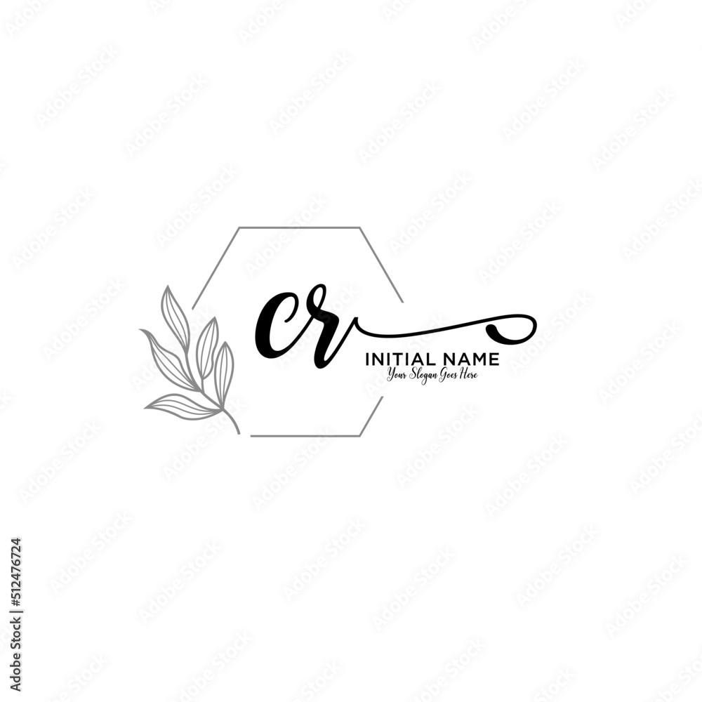 Initial letter CR beauty handwriting logo vector Initial letter CR beauty handwriting logo vector