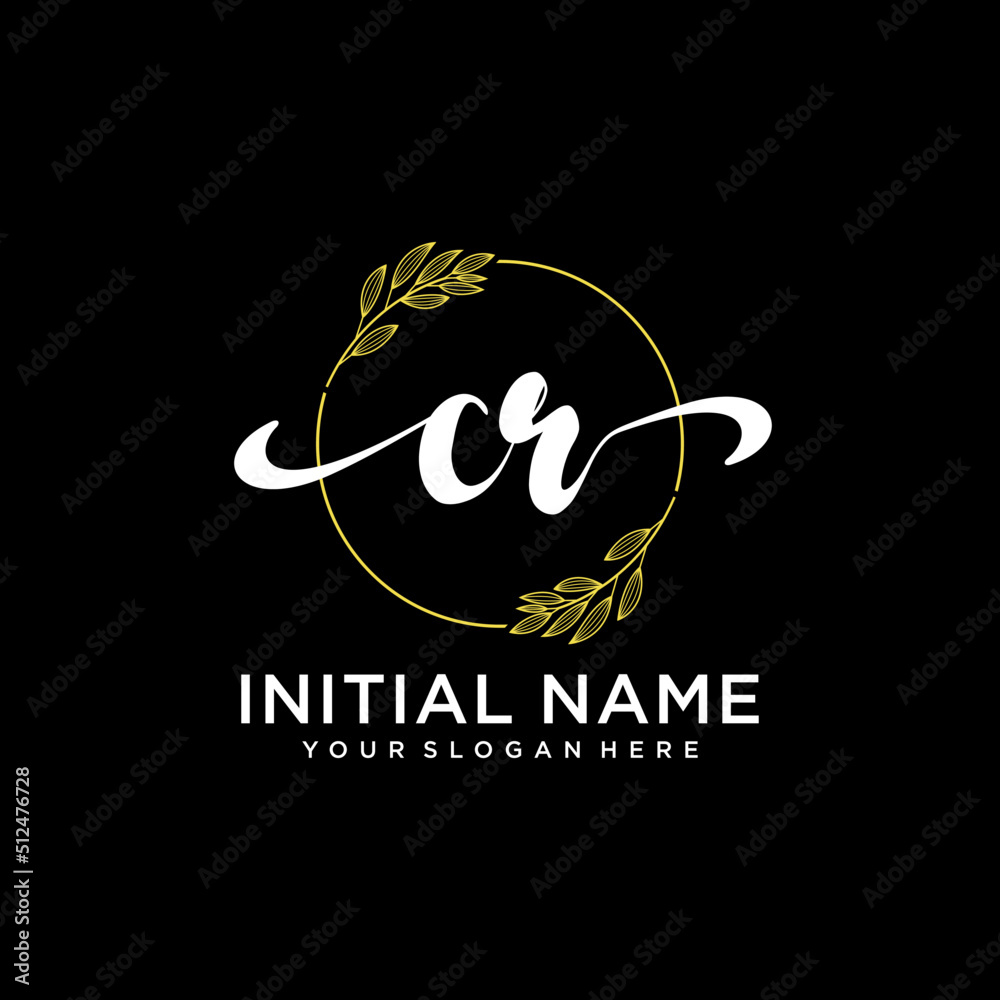 CR Initial handwriting logo vector. Hand lettering for designs. CR Initial handwriting logo vector. Hand lettering for designs.