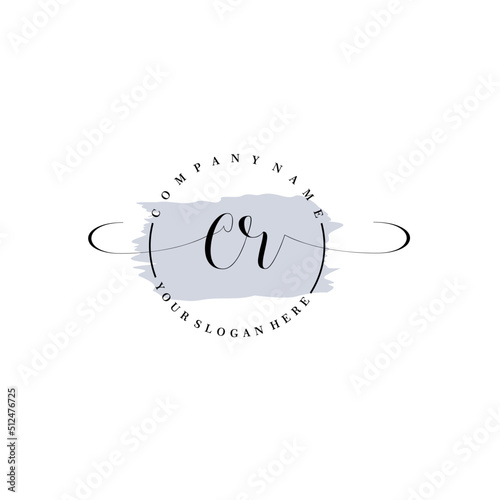 CR Initial handwriting logo vector. Hand lettering for designs.