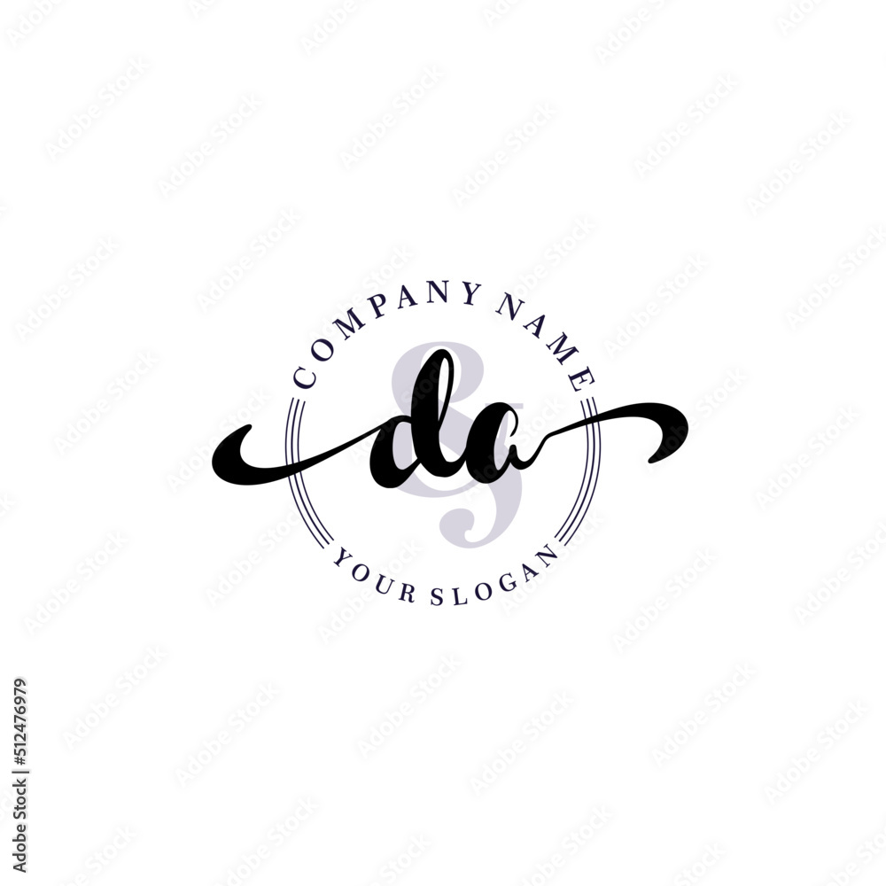DA Initial handwriting logo vector. Hand lettering for designs. DA Initial handwriting logo vector. Hand lettering for designs.