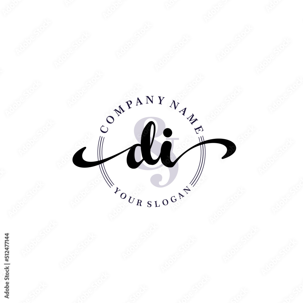 DI Initial handwriting logo vector. Hand lettering for designs. DI Initial handwriting logo vector. Hand lettering for designs.