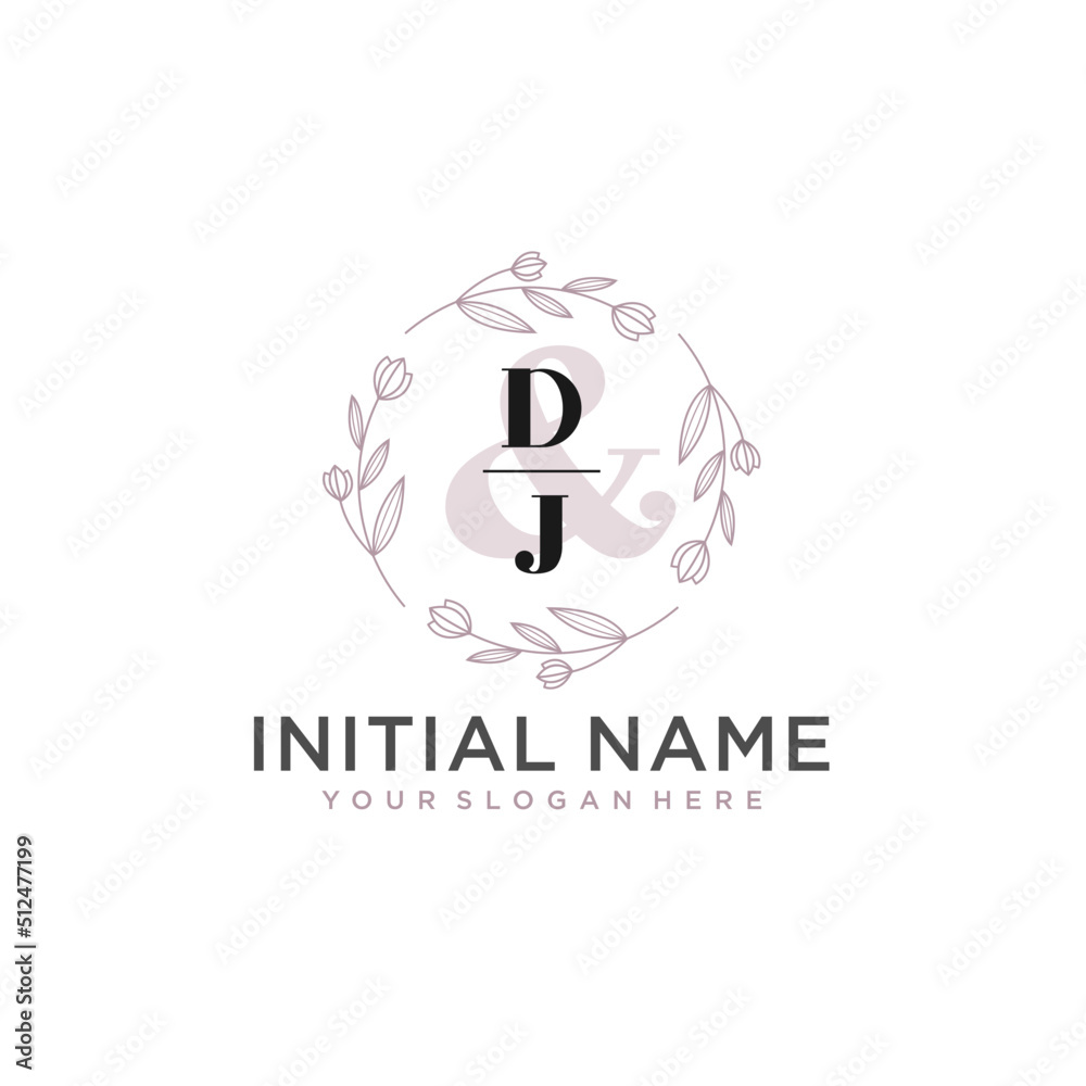 Initial letter DJ beauty handwriting logo vector Initial letter DJ beauty handwriting logo vector