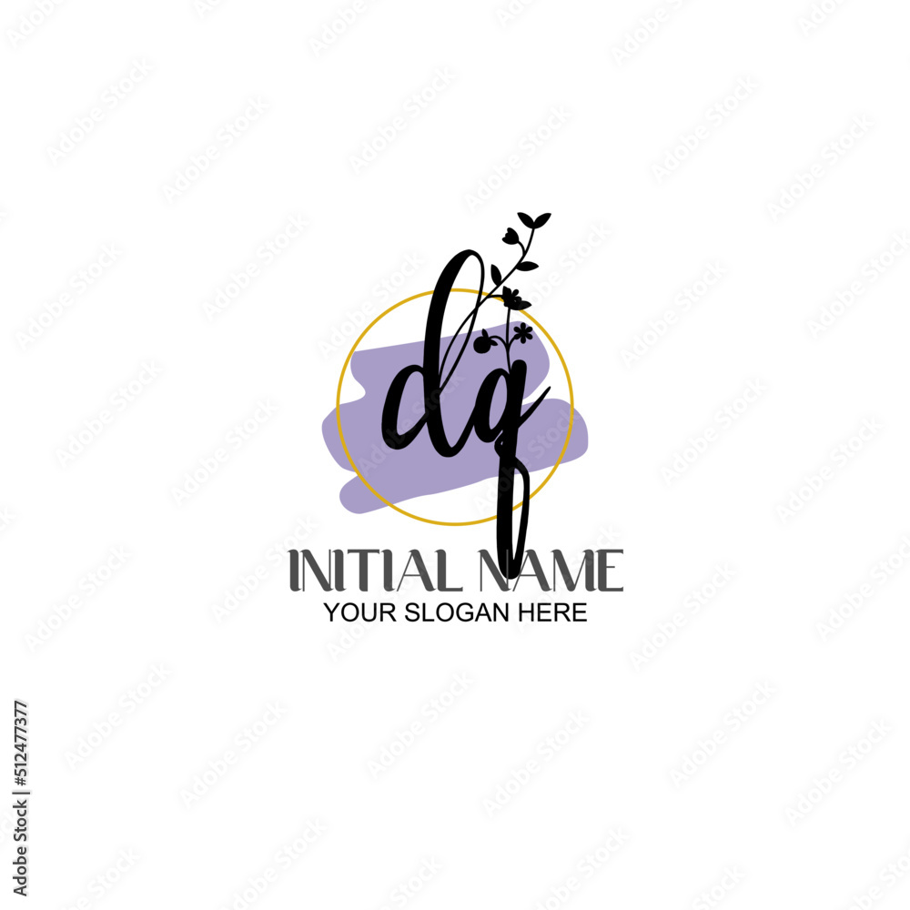 Initial letter DQ beauty handwriting logo vector Initial letter DQ beauty handwriting logo vector