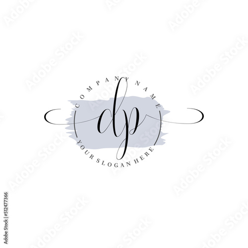 DP Initial handwriting logo vector. Hand lettering for designs.