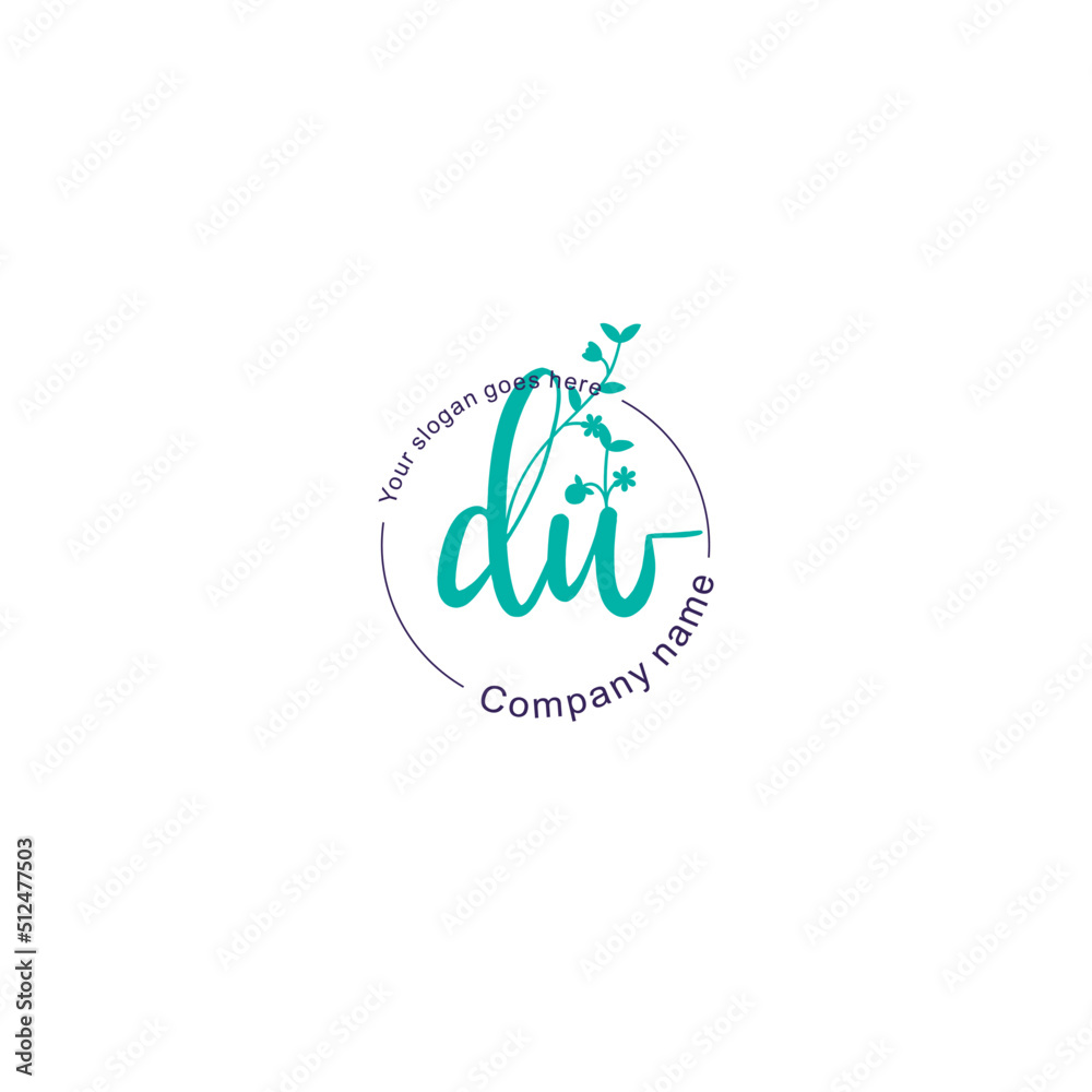 Fototapeta premium Initial letter DW beauty handwriting logo vector