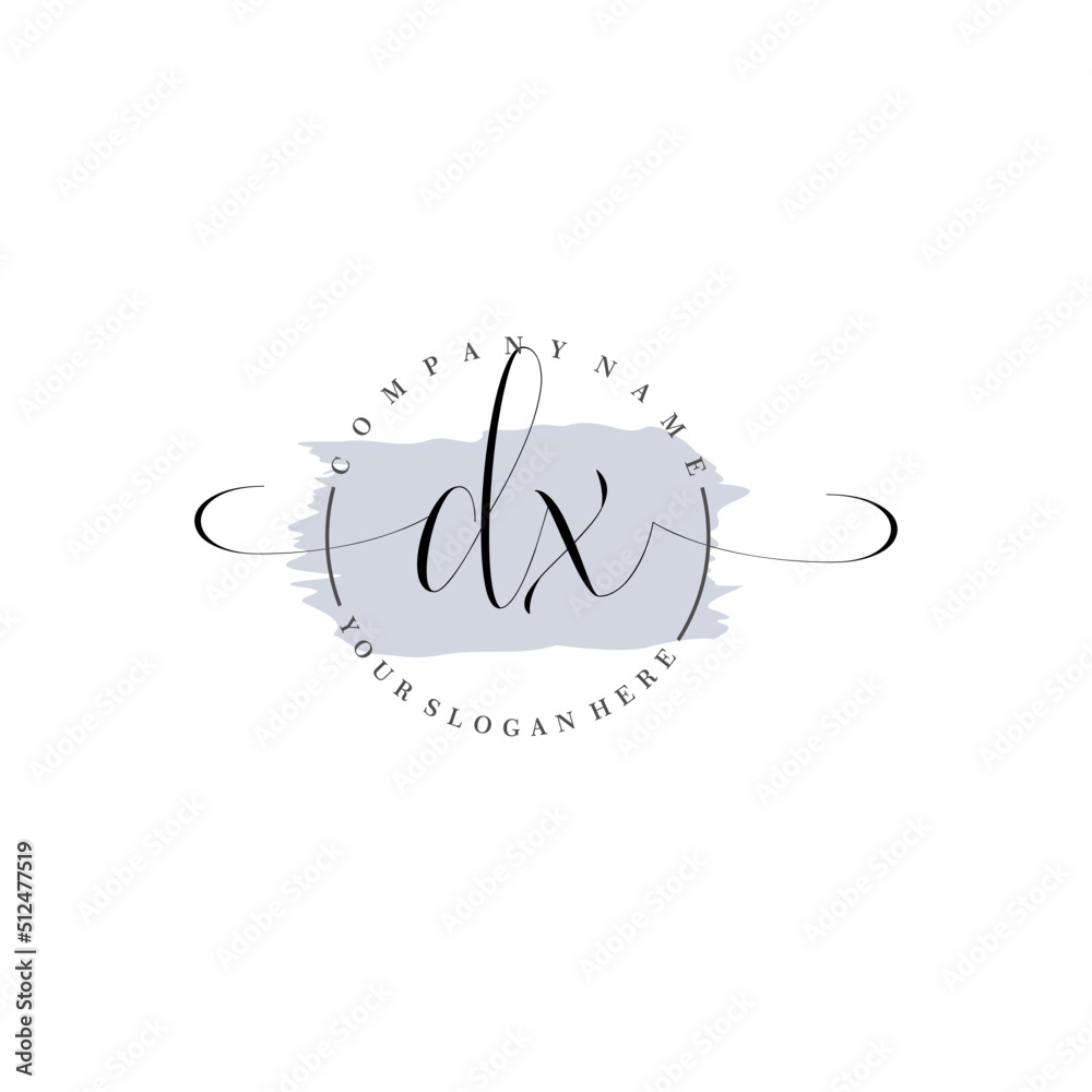 DX Initial handwriting logo vector. Hand lettering for designs.
