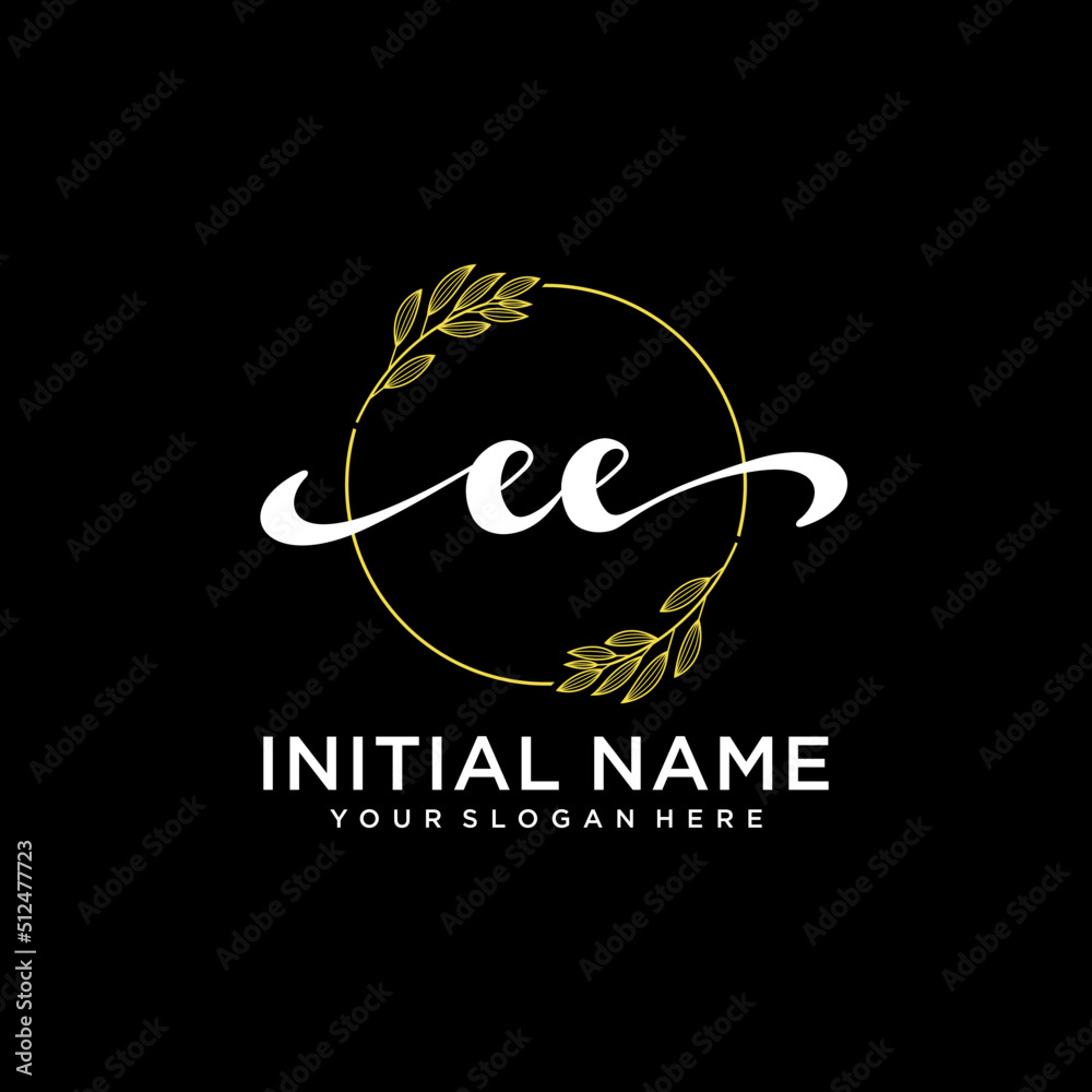 EE Initial handwriting logo vector. Hand lettering for designs. EE Initial handwriting logo vector. Hand lettering for designs.