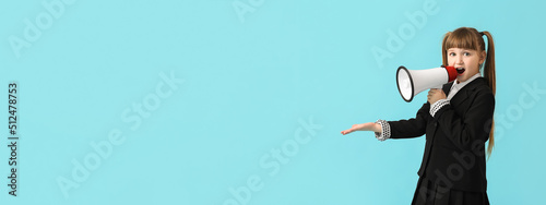 Little schoolgirl with mega...