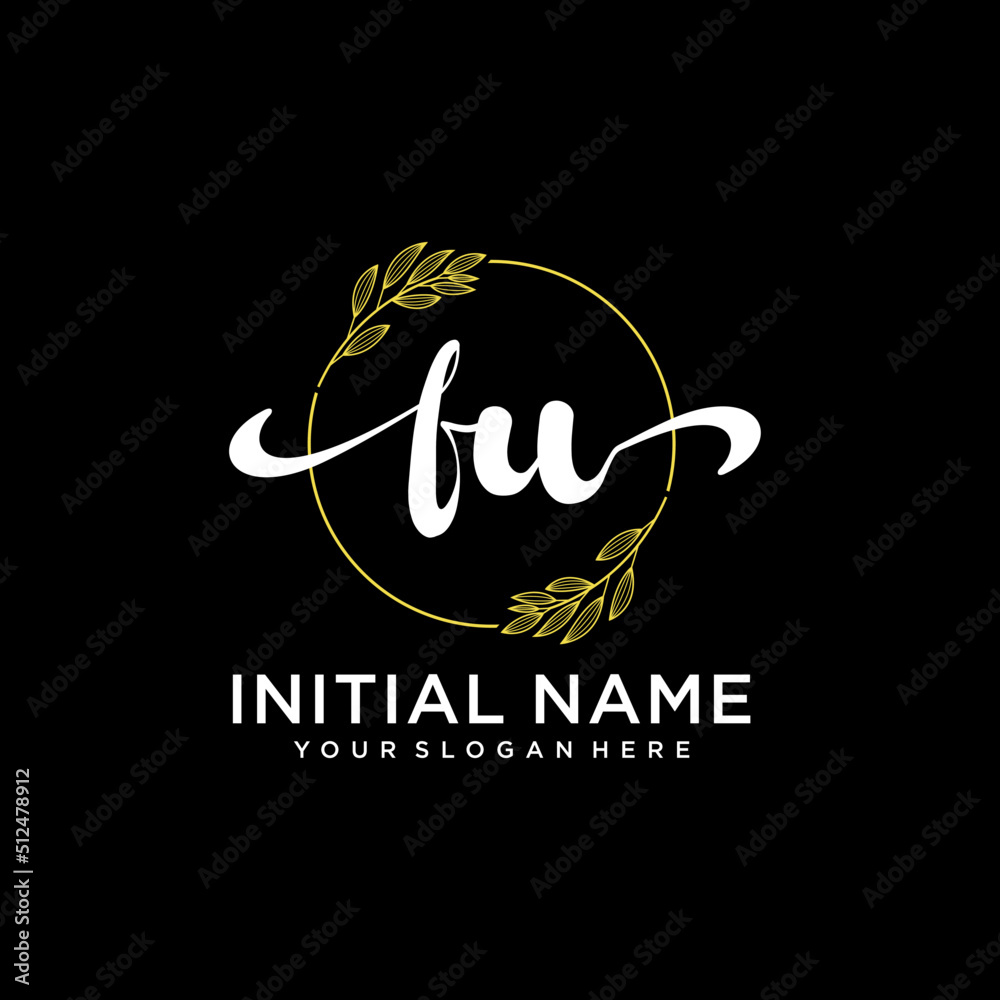 FU Initial handwriting logo vector. Hand lettering for designs. FU Initial handwriting logo vector. Hand lettering for designs.