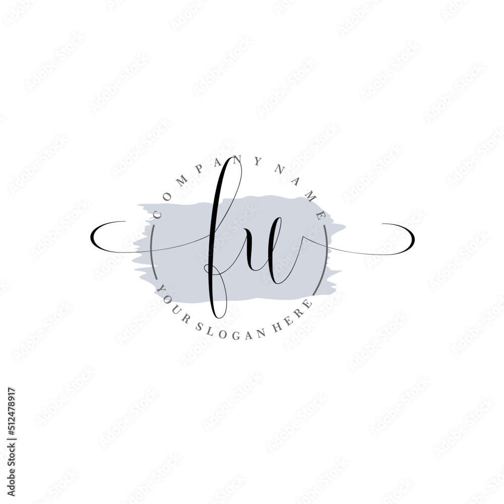 Fototapeta premium FU Initial handwriting logo vector. Hand lettering for designs.