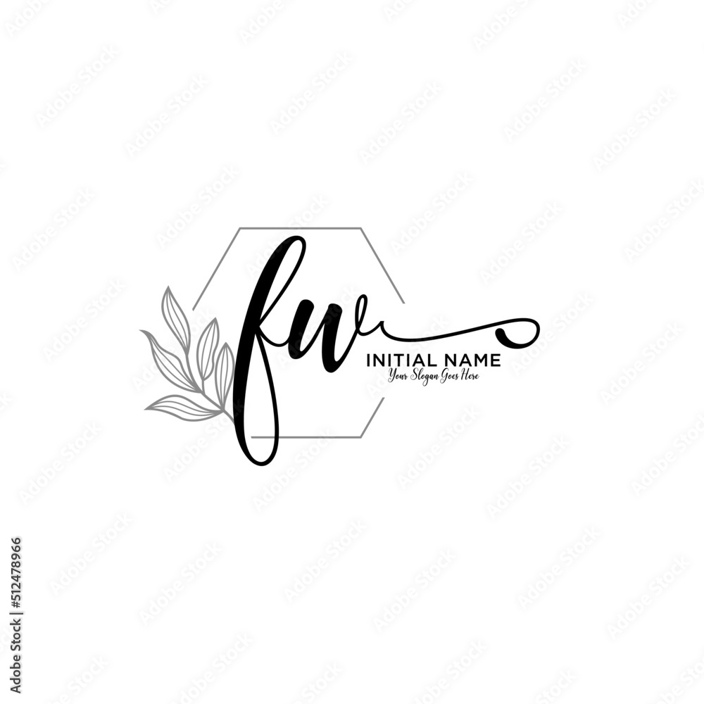 Initial letter FW beauty handwriting logo vector Initial letter FW beauty handwriting logo vector