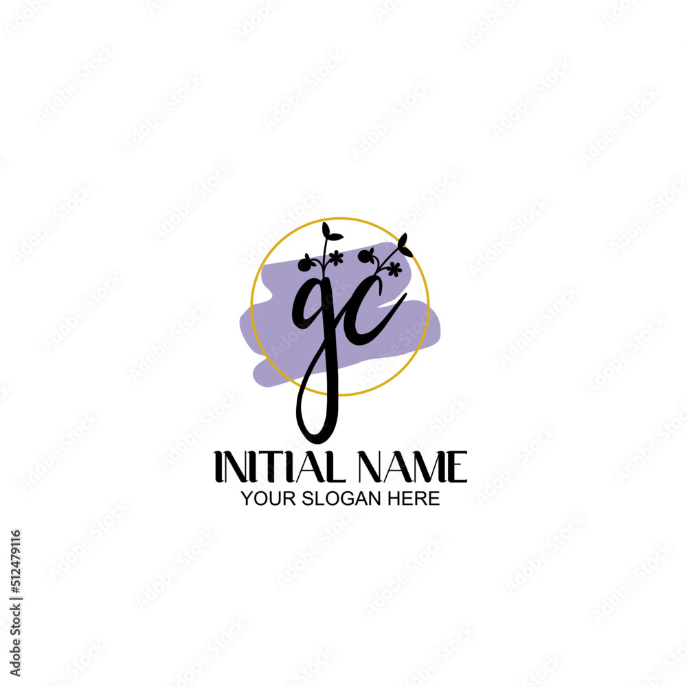 Initial letter GC beauty handwriting logo vector Initial letter GC beauty handwriting logo vector