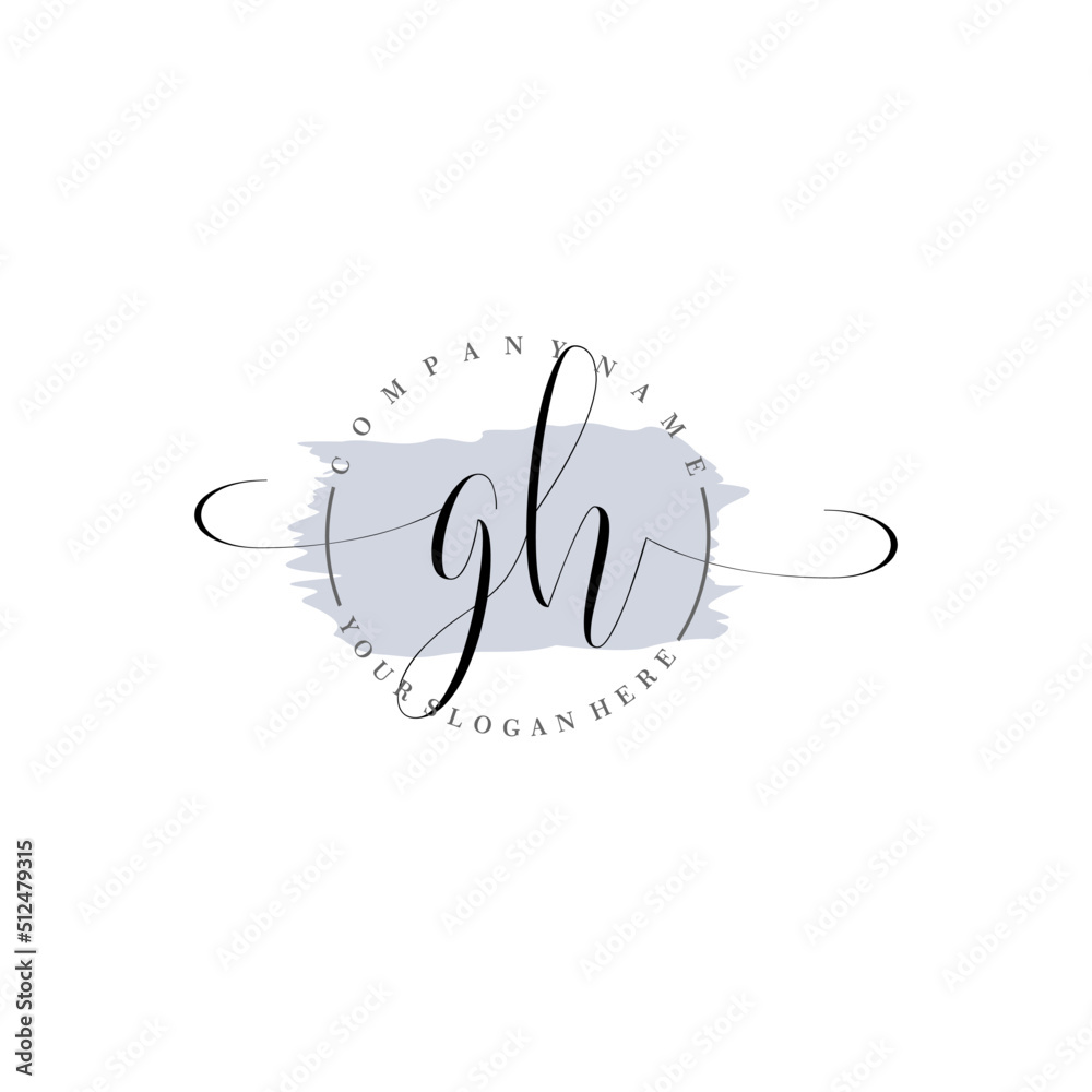 GH Initial handwriting logo vector. Hand lettering for designs. GH Initial handwriting logo vector. Hand lettering for designs.