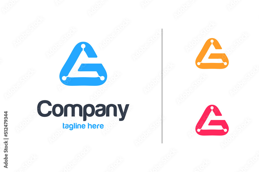 Creative G initial with triangle shaped in center of logo design. Drone illustration logo template Creative G initial with triangle shaped in center of logo design. Drone illustration logo template