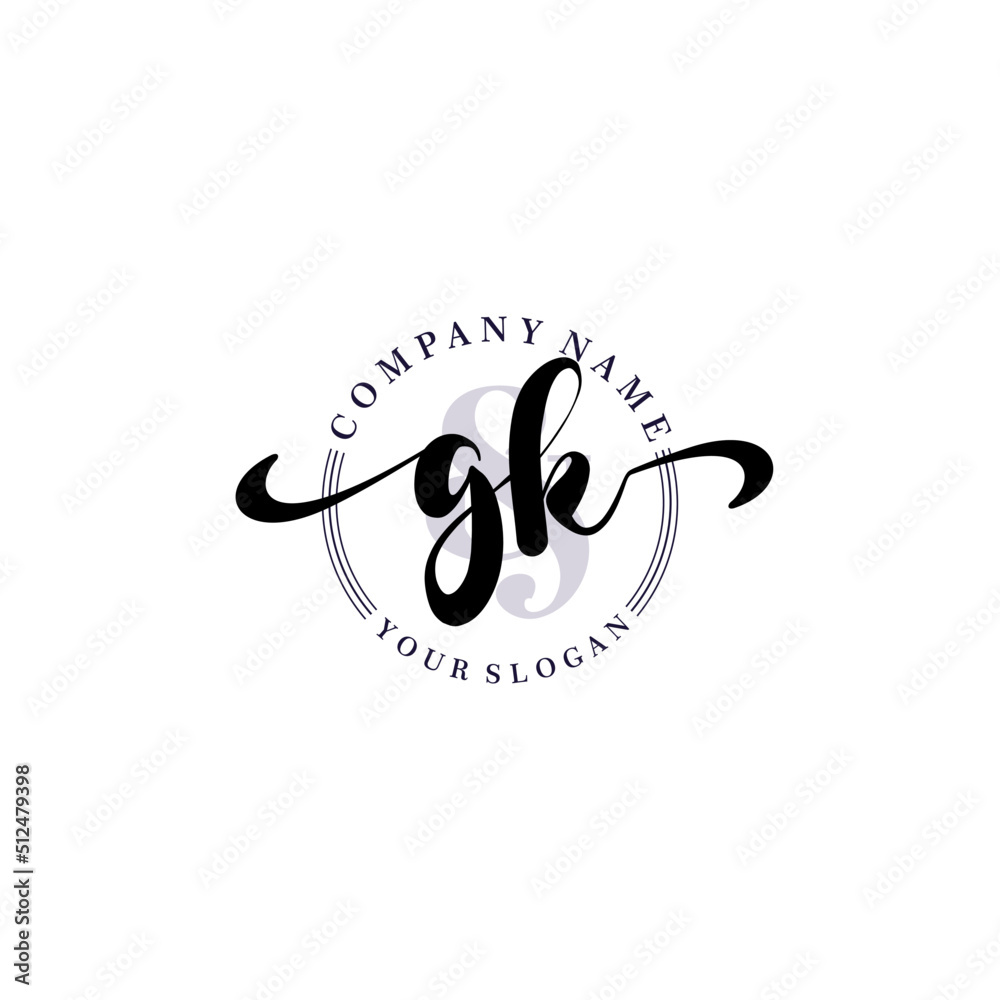 GK Initial handwriting logo vector. Hand lettering for designs. GK Initial handwriting logo vector. Hand lettering for designs.