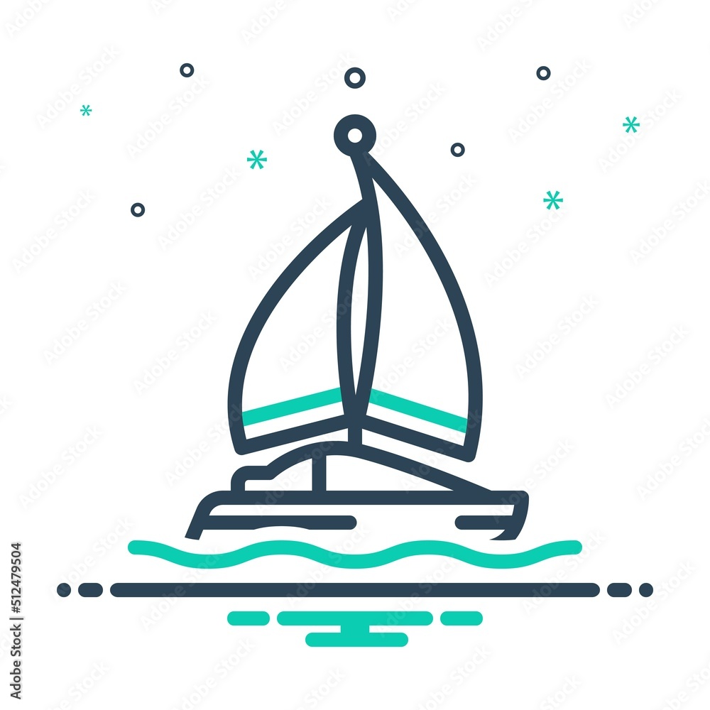 Mix icon for sail boat Mix icon for sail boat