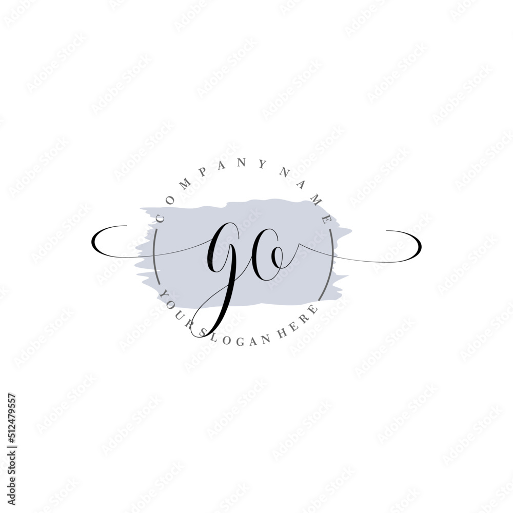 Obraz premium GO Initial handwriting logo vector. Hand lettering for designs.