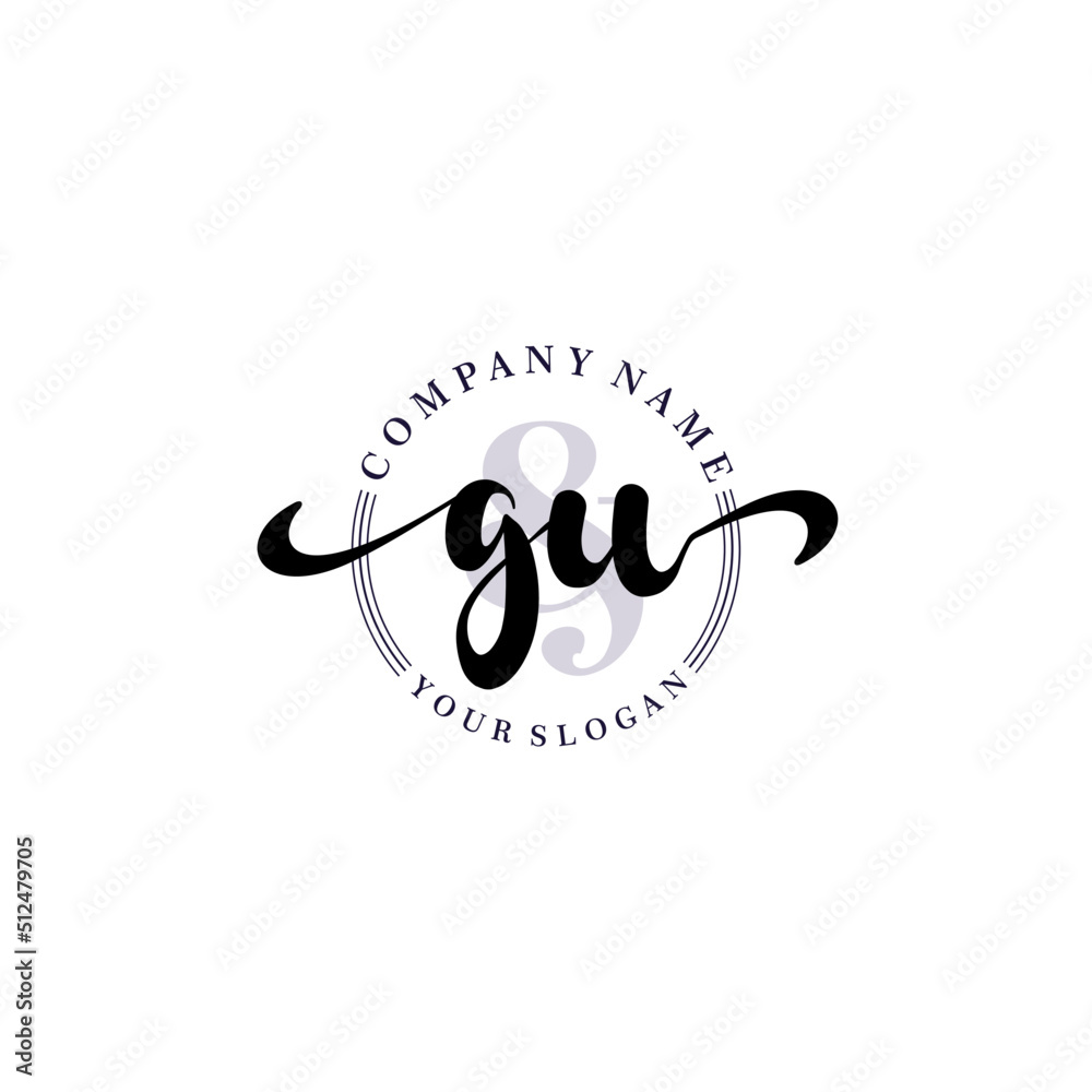 GU Initial handwriting logo vector. Hand lettering for designs. GU Initial handwriting logo vector. Hand lettering for designs.