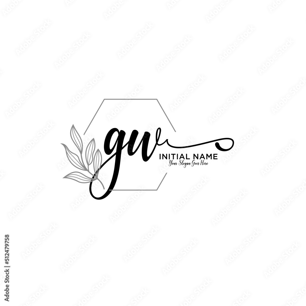 Initial letter GW beauty handwriting logo vector Initial letter GW beauty handwriting logo vector