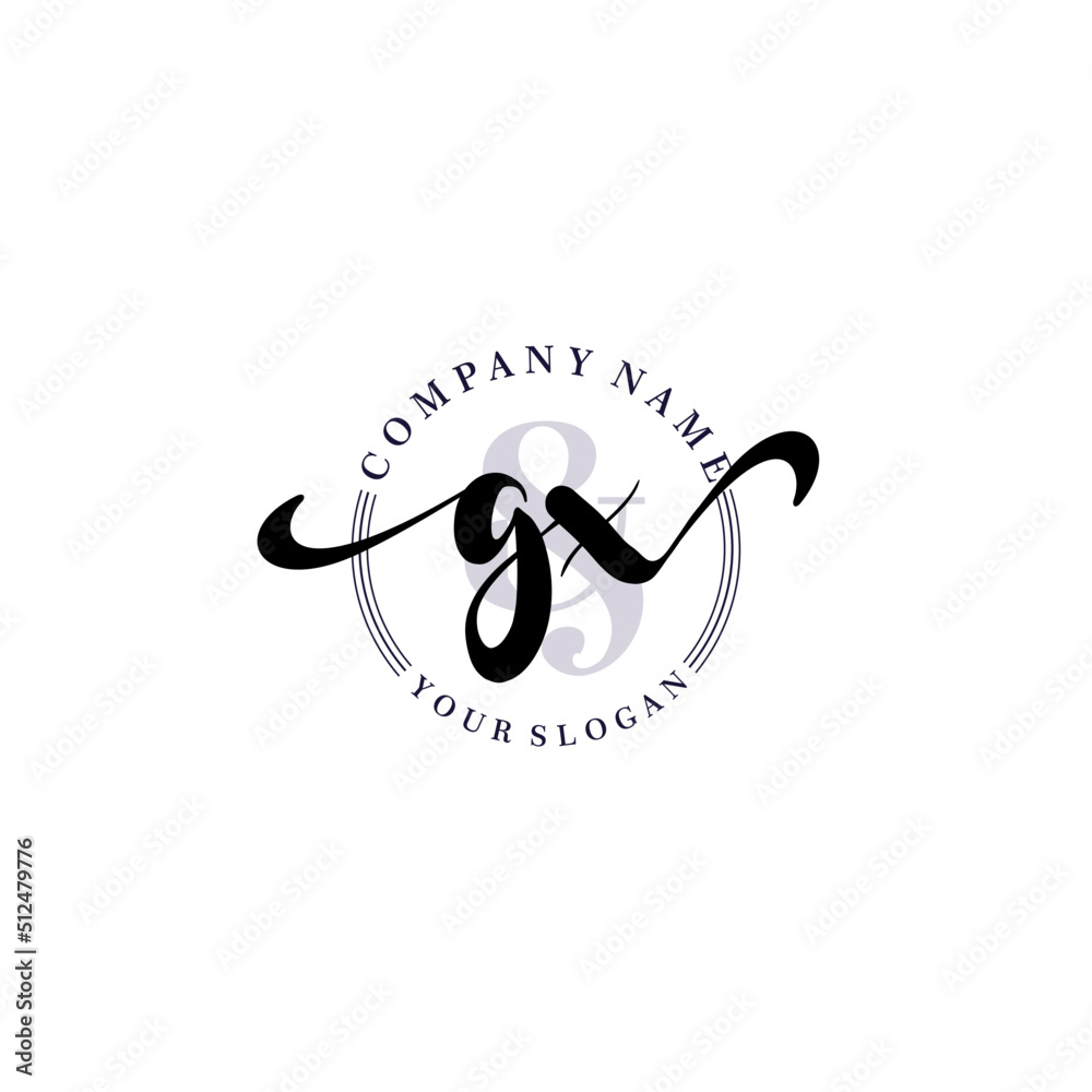 GX Initial handwriting logo vector. Hand lettering for designs. GX Initial handwriting logo vector. Hand lettering for designs.