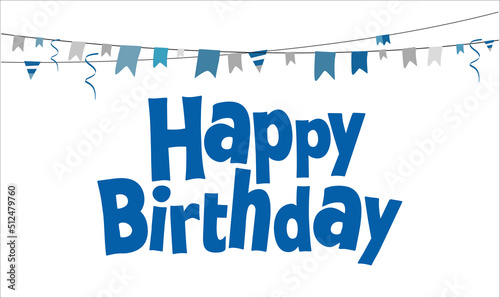 Happy Birthday lettering text banner