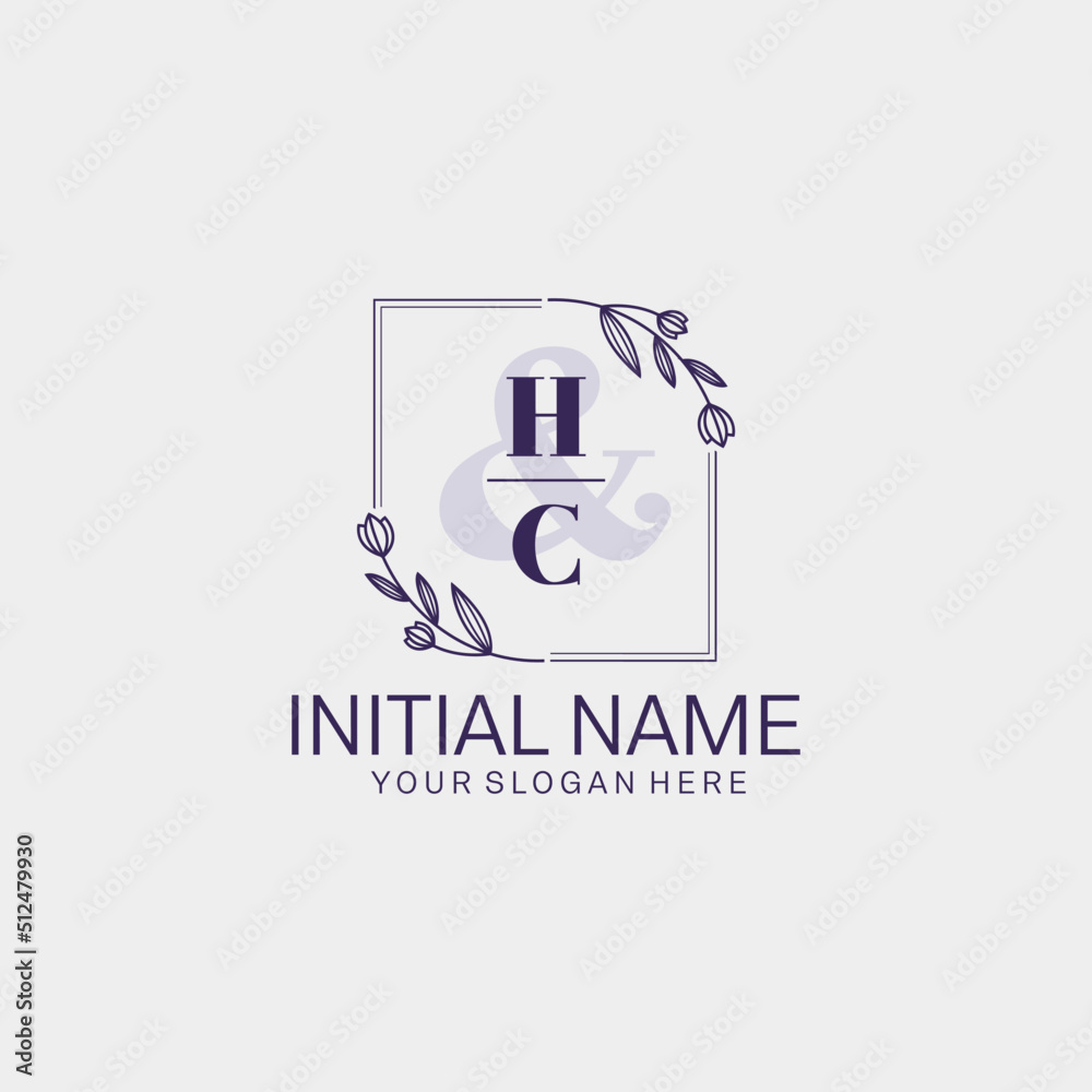 Initial letter HC beauty handwriting logo vector Initial letter HC beauty handwriting logo vector