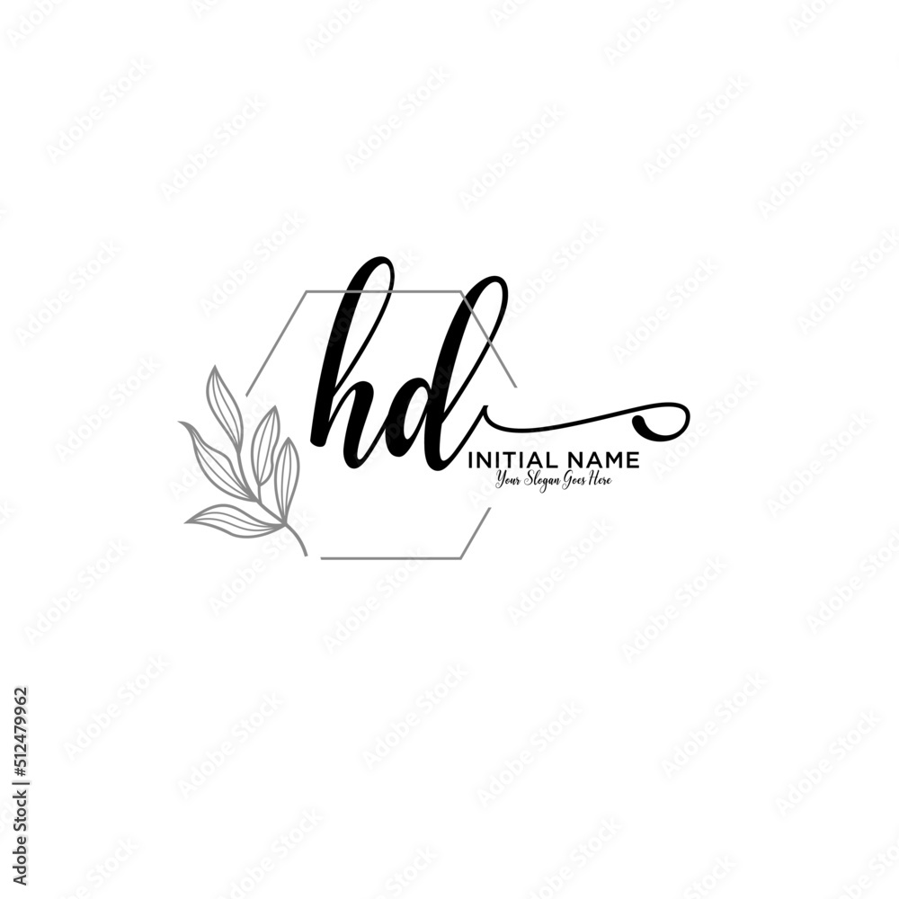 Initial letter HD beauty handwriting logo vector Initial letter HD beauty handwriting logo vector