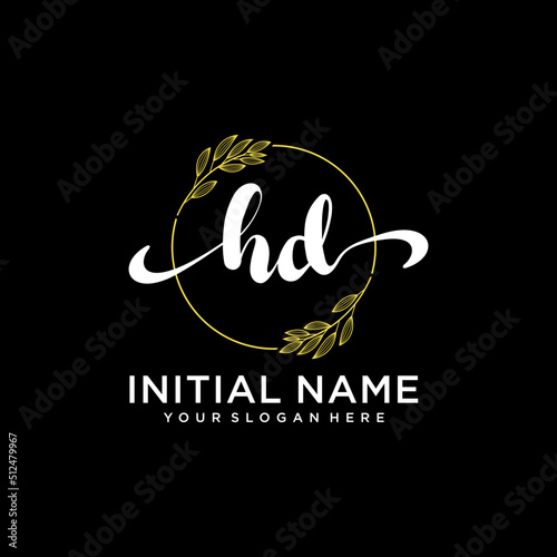 HD Initial handwriting logo vector. Hand lettering for designs.