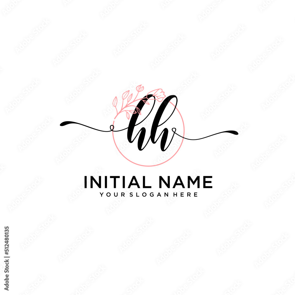 Initial letter HH beauty handwriting logo vector Initial letter HH beauty handwriting logo vector