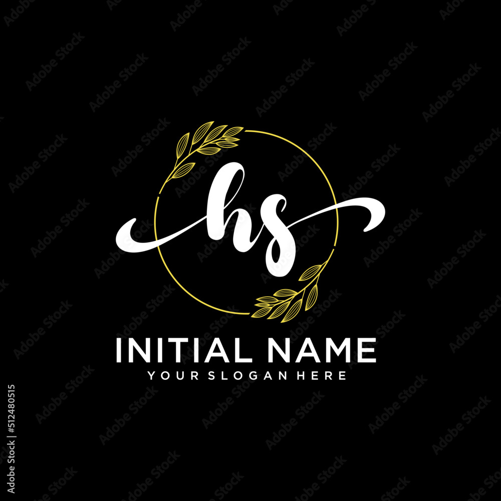HS Initial handwriting logo vector. Hand lettering for designs. HS Initial handwriting logo vector. Hand lettering for designs.